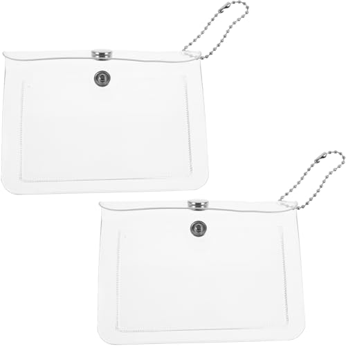 Garneck 2 Stück Transparente Karten Aufbewahrungstasche Tragbarer Münzbeutel für Schlüssel Karten Lippenstifte Transparent Modisches Design für Frauen und Mädchen von Garneck