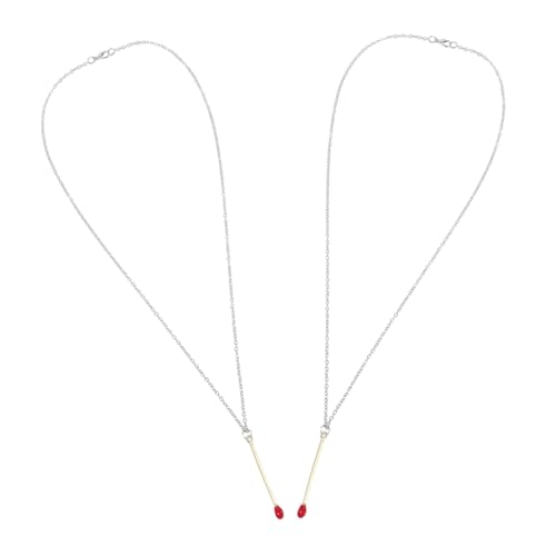 Garneck 2 Stück Trendige Feuerzeug Halskette mit Anpassbarem Pendant Modisches Matchstick Schmuckstück für Stilbewusste Damen und Herren von Garneck