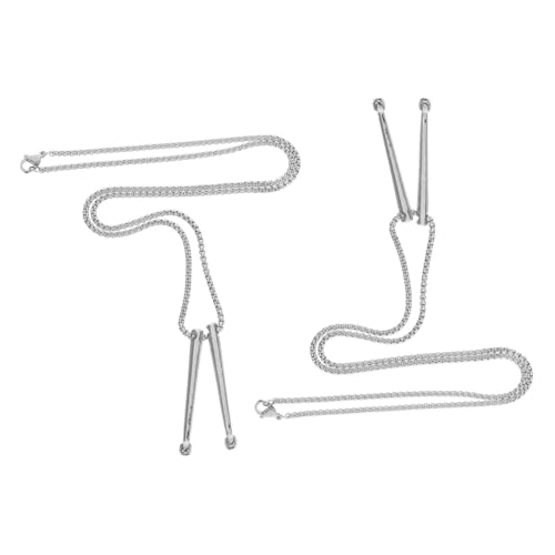 Garneck 2 Stück Trommelstöcke Anhänger Halsketten aus Metall Langlebig und Rostfrei Musikalisches Schmuckstück für Männer Vielseitig Tragbar Symbolisiert Stärke und Rhythmus von Garneck