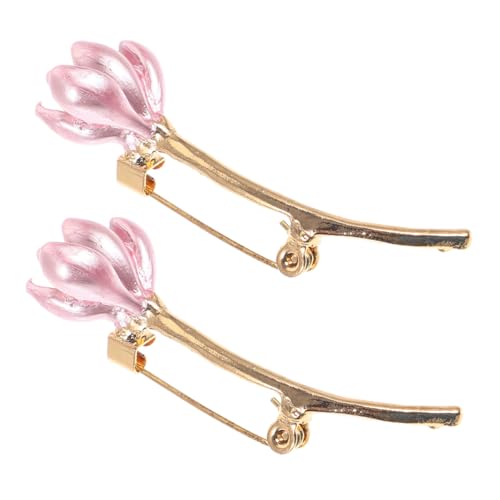 Garneck 2 Stück Tulpen Broschen Anstecknadeln Metall Blumenbrosche Pin Damen Schmuck für Kleidung Taschen Schals Vielseitiges Outfit Accessoire Fest Haftend für Partys und Besondere von Garneck