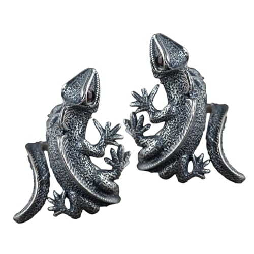 Garneck 2 Stück Unisex Vintage Lizard Ring Retro Design Gothic Schmuck Damen Herren Statement Tiermotiv Fingerschmuck von Garneck