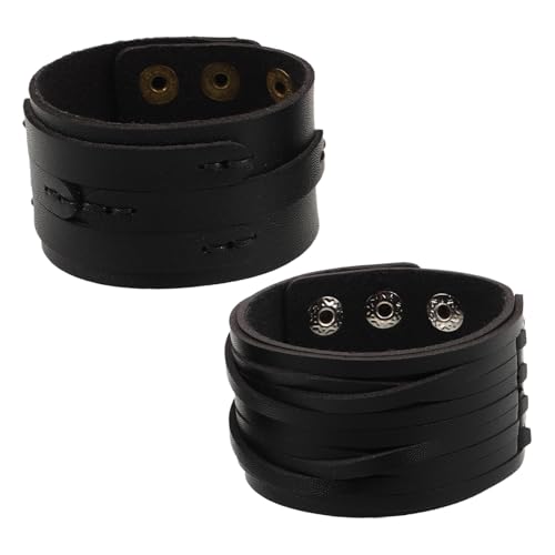 Garneck 2stücke Armband Für Herren Im Retro-punk-stil Verstellbar Mit Nietendetails Aus Robustem Pu-material Passend Für Verschiedene Gelegenheiten von Garneck