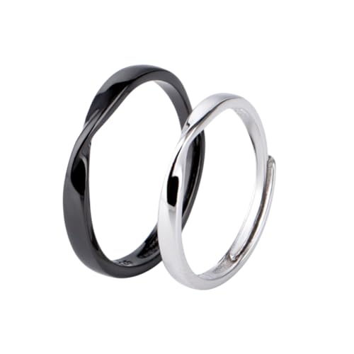 Garneck 2 Stück Verstellbare Ringe für Damen und Herren Engagement Ringe und Platin Schmuckstücke für und Hochzeiten von Garneck