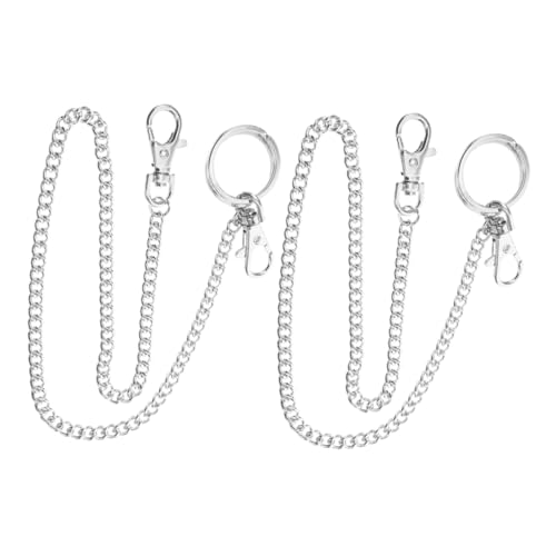 Garneck 2stücke Taillenkettengürtel Mit Karabinerverschluss Kettenverlängerung Für Handtasche Hosenkette Für Männer Punk-cool-Hosen-jeanskette Schlüsselanhänger Für Jeans von Garneck