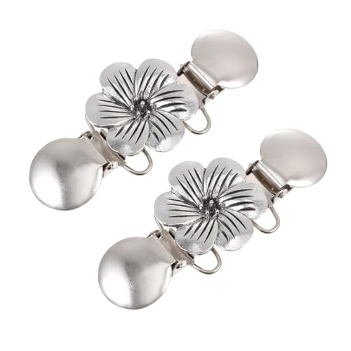 Garneck 2 Stück Vintage Cardigan Clips mit Antiken Blumen Strickjacken Klemmverschlüsse für Damen Verhindert Ausschnitt Offenheit Einfach Anzulegen Passend für Pullover Blusen und Mäntel von Garneck