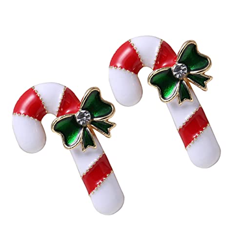Garneck 2 Stück Weihnachtliche Brosche Set Gehstock Design Modisch Umweltfreundlich Weihnachten Schmuck Zubehör Festlich für Kleidung von Garneck
