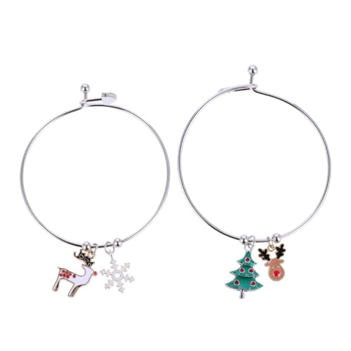 Garneck 2 Stück Weihnachtliches Damen Armband mit Verstellbarer Metallkette Dekoratives Festival Schmuckstück mit Weihnachtsbaum und Schneeflocken Festliche Geschenkidee für Weihnachten von Garneck