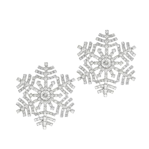 Garneck 2 Stück Weihnachtsbroschen Schneeflocke aus Zinklegierung mit Strass Festliche Anstecknadeln für Damen Vielseitiger Schmuck für Party Hochzeit und Winterfeierlichkeiten von Garneck
