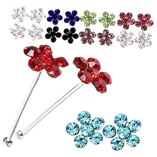 Garneck 20 Stück Teiliges Nasenpiercing Bunte Blüten Nasenstecker Körper Schmuck Boxed Nasenringe Modisch Elegant für Damen und Herren von Garneck