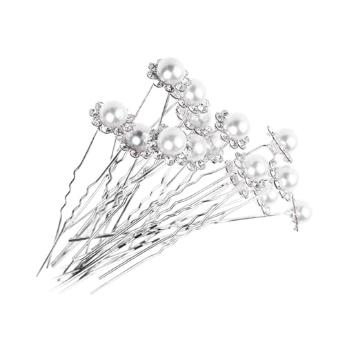 Garneck 20 Stück Teiliges Perlen U förmig Langlebig Leicht Brautschmuck Haarschmuck für Frauen Hochzeit Alltagsgebrauch Weiß von Garneck
