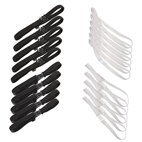 Garneck 20 Stück Teiliges Set Verstellbare Elastische Fliegenverlängerungsbänder Schwarze und Weiße Krawattenbänder mit Schnallen für Formelle Anlässe und Hochzeiten von Garneck