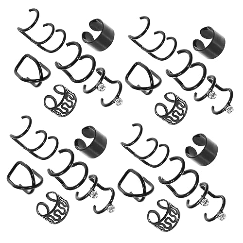 Garneck 24 Stck Teiliges Ear Ohrclips für Damen Non Piercing Ohrringe aus Metall Leicht Langlebig Vielseitig Kombinierbar für Alltag Party und Dreadlock Frisuren von Garneck