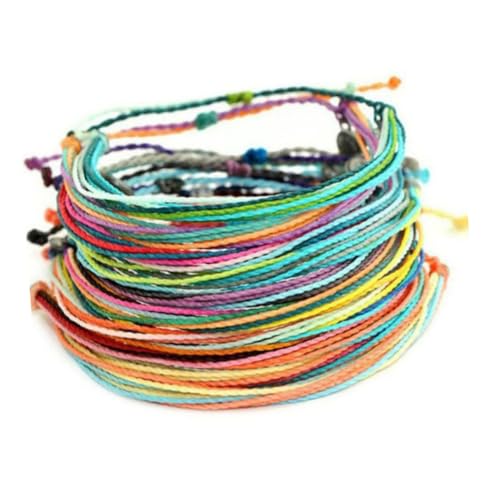 Garneck 24 Stück Farben Bohemian Stil Wasserdichte Handgefertigte Wachsarmbänder für Damen Verstellbare Gewebte Armbänder zur Dekoration Passend für Jeden Garneck 24 Stück Farben Bohemian Stil Wasserdichte Handgefertigte Wachsarmbänder für Damen Verstellbare Gewebte Armbänder zur Dekoration Passend für Jeden von Garneck