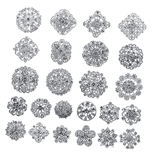 Garneck 24 Stück Teiliges Broschen mit Funkelnden Kristallstrasssteinen Leichte Anstecknadeln für Damen Schmuck Dekoration für Hochzeiten Bankette und Besondere Anlässe von Garneck
