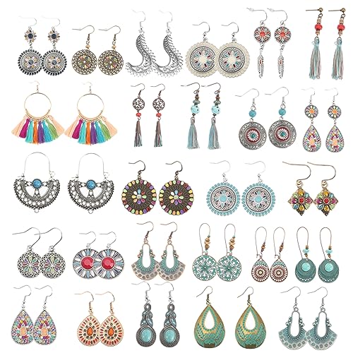 Garneck 26paare Vintage Ohrringe Im Boho Style Quastenohrringe Mit Fransen Ohrringe Schmuck Für Hochzeit Und Alltag Retro Ohrgehänge Leicht Und Angenehm Zu Tragen von Garneck