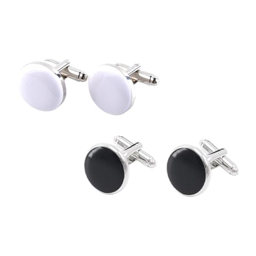Garneck 2paare Manschettenknöpfe Aus Legierung Für Herren Französischer Stil Hemdverschluss Runde Ärmelknöpfe Als Stoffzubehör von Garneck