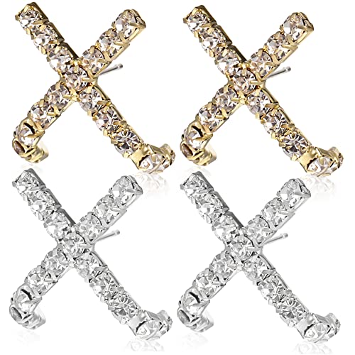 Garneck 2Paare Kreuz Ohrstecker mit Cubic Zirkonia Damen Ohrringe Glänzende Statement Schmuck für Besondere Anlässe für Frauen Mädchen Garneck 2Paare Kreuz Ohrstecker mit Cubic Zirkonia Damen Ohrringe Glänzende Statement Schmuck für Besondere Anlässe für Frauen Mädchen von Garneck