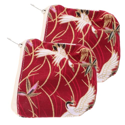 Garneck 2 Stück Vintage Kleiner Geldbörse mit Reißverschluss Baumwolle Blumenmuster Praktische Clutch für Münzen und Schmuck für Schlüssel und Kleine Utensilien von Garneck