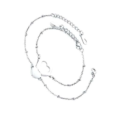Garneck 2stücke Herzform-armband Aus Edelstahl Liebhaber-armreif Mode-armreif Valentinstag- Schmuck-zubehör Für Damen Und Herren von Garneck