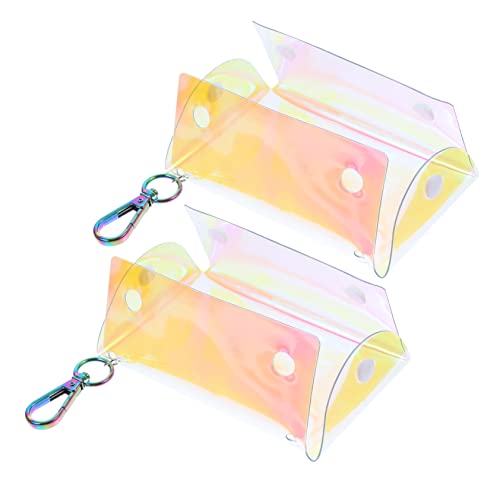 Garneck 2stücke Mini-münzbeutel Transparente Aufbewahrungstasche Für Schlüssel Und Kleinutensilien Robuste PVC-geldbörse Für Lippenstift Kopfhörer Und Mehr Für Reisen Strand Und Alltag von Garneck