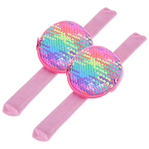 Garneck 2Stücke Slap Armbänder für Multifunktionale Handgelenksspielzeuge für Partys und Münzbeutel Glitzernde Designs für Unvergessliche Feiern von Garneck