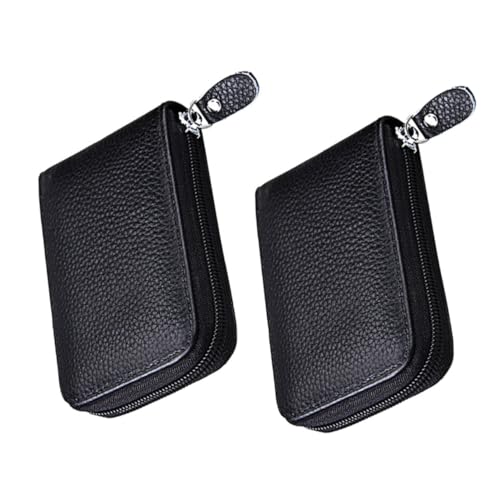 Garneck 2stücke Kreditkartenetui Für Damen Und Herren Kompakt Und Schmal Mit Metallreißverschluss Aus Rindsleder Mehrfach Kartenhalter Visitenkartenetui Brieftasche Organizer Für von Garneck