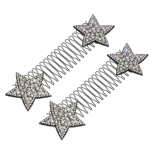 Garneck 2stücke Sternförmiger Haarkamm U-förmig Haarfixierkamm Elastisch Unsichtbare Haarspangen Damen Haarstyling-tool Zubehör Tägliche Pflege Silber von Garneck