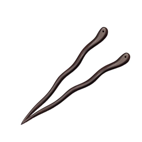 Garneck 2stücke Haarnadel Aus Natürlichem Ebenholz Retro Haarnadel Dekorative Frauen Vintage Chignon Haarstäbchen von Garneck