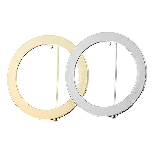 Garneck 2er Set Runde Brosche Für Frauen – Metall Schalring Clip - T-Shirt Krawattenklammern in Elegantem Design Perfekte Schnalle Für Kleidung Und Accessoires von Garneck