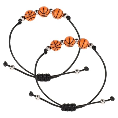 Garneck 2stücke Basketball-armband Für Mädchen Aus Kunststoff Verstellbar Als Partygeschenk Und Sport-accessoire Geeignet von Garneck