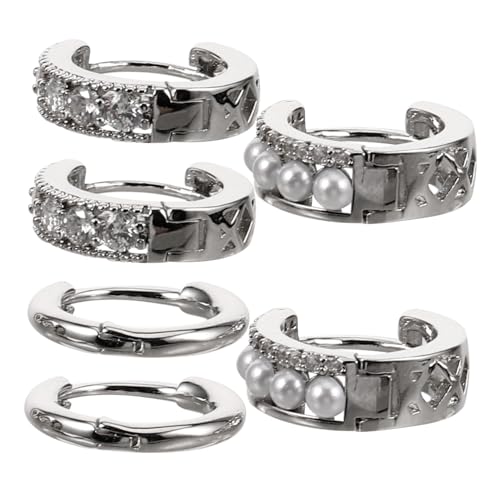 Garneck 3 Paare Creolen Damen Ohrringe Silber mit Perlen und Zirkonia Ohrschmuck Kombination für Teens Vielseitig Tragbar Eleganter Hoop Schmuck für Alltag und Fest von Garneck