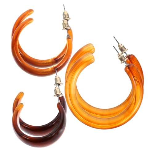 Garneck 3 Paare Minimalistische Hoops Ohrringe Damen Leichte Creolen Piercing Schmuck Geometrisch Komfortabel Alltag Party von Garneck