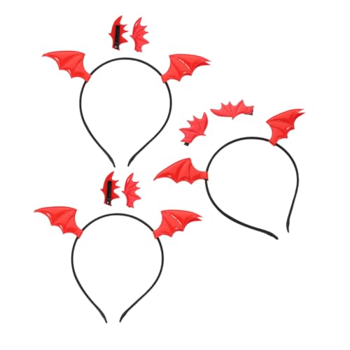 Garneck 3 Satz Teiliges Fledermaus Ohren Stirnband Leichtes Bequemes Halloween Haarreif Cosplay Kopfschmuck Festlicher Haarschmuck für Damen für Party und Kostümfeiern von Garneck