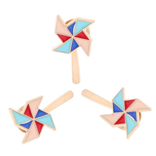 Garneck 3 Stück Bunte Windrad Broschen aus Emaille Niedliche Anstecknadeln aus Zinklegierung Vielseitige Kleidung Pins für Rucksack Hut und Jacke Langlebige Windrad Abzeichen mit von Garneck