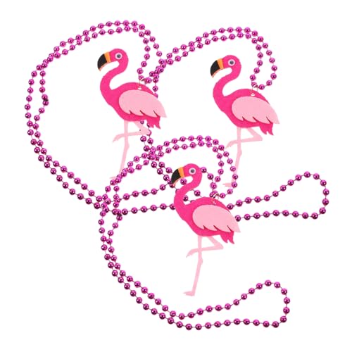 Garneck 3 Stück Hawaiianische Flamingo Halsketten Tropisch Gestaltete Damen Schmuckkette Leichter Party und Strand Schmuck für und von Garneck