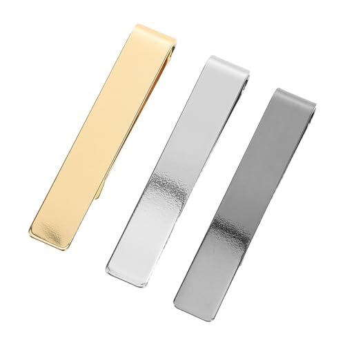 Garneck 3 Stück Klassische Spiegelpolierte Krawattenklammern für Herren Accessoires für Geschäftstreffen und Formelle Anlässe von Garneck