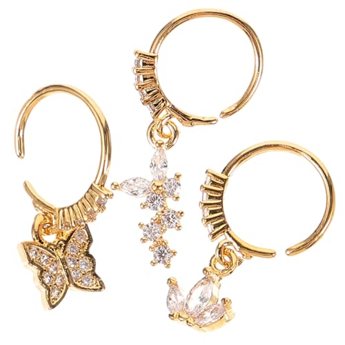 Garneck 3 Stück Nasenringe mit Hautfreundlich Nasenpiercing Schmuck für Damen Individuelles Körperaccessoire Strahlend und Elegant von Garneck