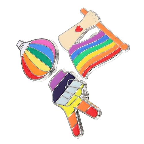 Garneck 3 Stück Regenbogen Broschen Metall Anstecker für Kleidung Pride Pin für Frauen und Männer für Feierlichkeiten und Alltagsmode Langlebig und Robust Perfektes für Besondere Anlässe von Garneck