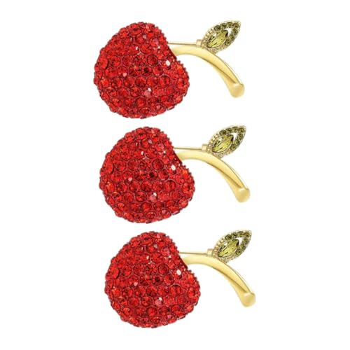 Garneck 3stücke Apfelförmige Broschennadel Mit Strasssteinen Für Damen Dekorativer Broschenclip Für Rucksäcke Und Kleidung Brosche Für Schals Und Business-anzüge Robuste von Garneck