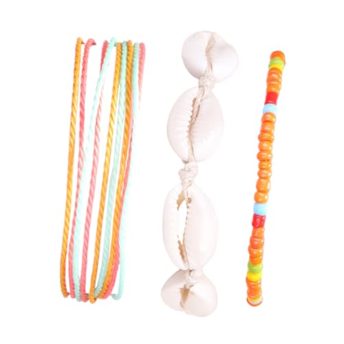 Garneck 3 Stück Teiliges Boho Fußkettchen mit Bunten Perlen Verstellbarem Knöchel Schmuck für Damen Handgefertigtes Sommerliches Fußkettchen als Modisches Accessoire von Garneck