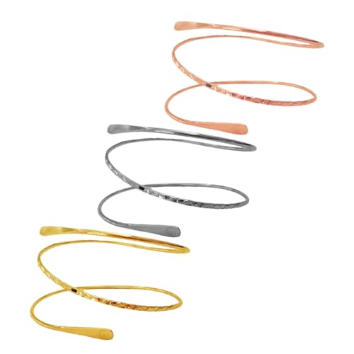 Garneck 3 Stück Teiliges Damen Armreif Metall Oberarm Manschette Verstellbar Leicht Schmuck für Hochzeit Geburtstag Valentinstag von Garneck