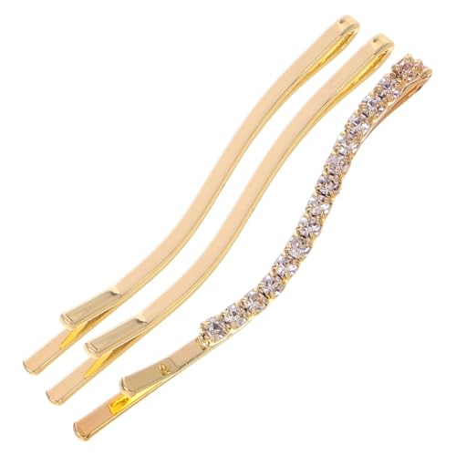 Garneck 3 Stück Teiliges Dekorative Haarklammern mit Strasssteinen Haarspangen für Damen Haarnadeln für Alltag und Besondere Anlässe Einfach zu Verwenden Goldfarben von Garneck