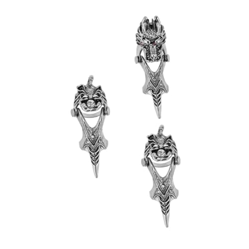 Garneck 3 Stück Teiliges Herrenring mit Dominanter Drachendesign Joint Ringe Stilvoll Ausgefallen Leicht und für Club Halloween Cosplay und Partys von Garneck