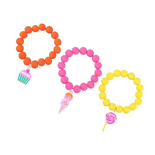 Garneck Perlenarmband mit Lollipop und Eiscreme Anhängern für Kinder Bunt für Partys von Garneck