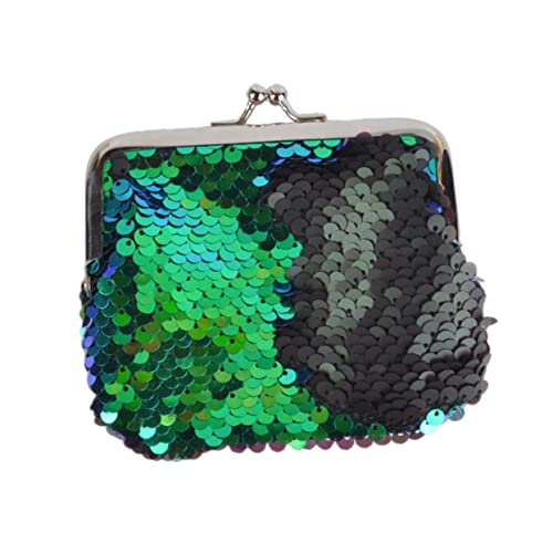 Garneck 3 Stück Teiliges Mini Münzbörsen mit Meerjungfrau Pailletten Kleine Geldbörsen für Mädchen Stylische Langlebige Portemonnaies in Grün Schwarz Rosa Silber von Garneck