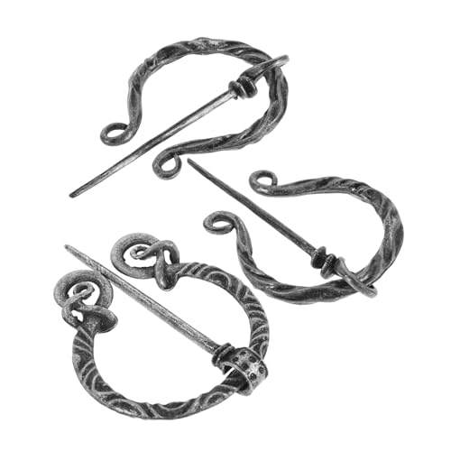 Garneck 3 Stück Teiliges Set Vintage Wikinger Broschen Metall Anstecknadeln für Umhänge Schals und Tücher Langlebig Kompakt Vielseitig für Renaissance Feste und Alltag Geeignet von Garneck