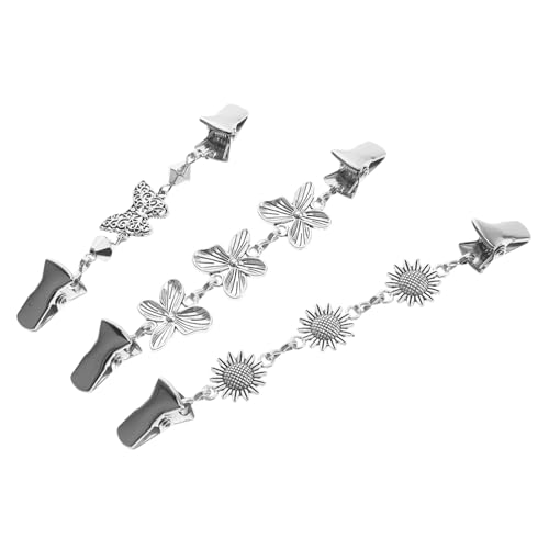 Garneck 3 Stück Vintage Cardigan Clips Strickjacken Broschen für Frauen Retro Clips zur Sicheren Befestigung von Kleidung für Pullover und Schals von Garneck