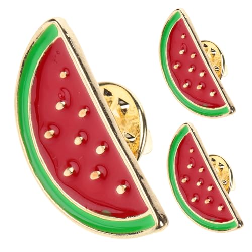Garneck 3 Stück Wassermelonen broschen aus Metall Niedliche Cartoon kleiderclips für Damen Dekorative Anstecknadeln für Cardigans Kleider Hemden Verspielte Modeschmuck broschen von Garneck