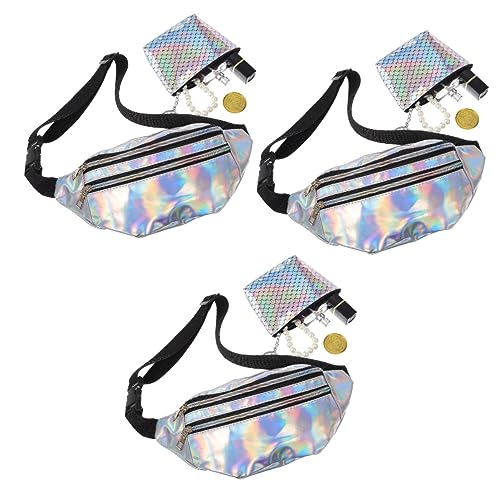 Garneck 3Sätze Taillierte Damen Fanny Pack Verstellbare Gürteltasche mit Münzgeldbörse Wasserdichtes Ledermaterial für Joggen Wandern Radfahren und Festivals von Garneck
