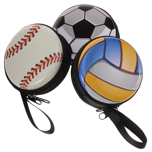 Garneck 3St Fußball Aufbewahrungsbox Geldbörse für Männer Geschenktüten für Keksdose Münzbeutel mit Reißverschluss Geldbörsen Baseball Geschenktasche Container kleines Geschenk schmücken von Garneck